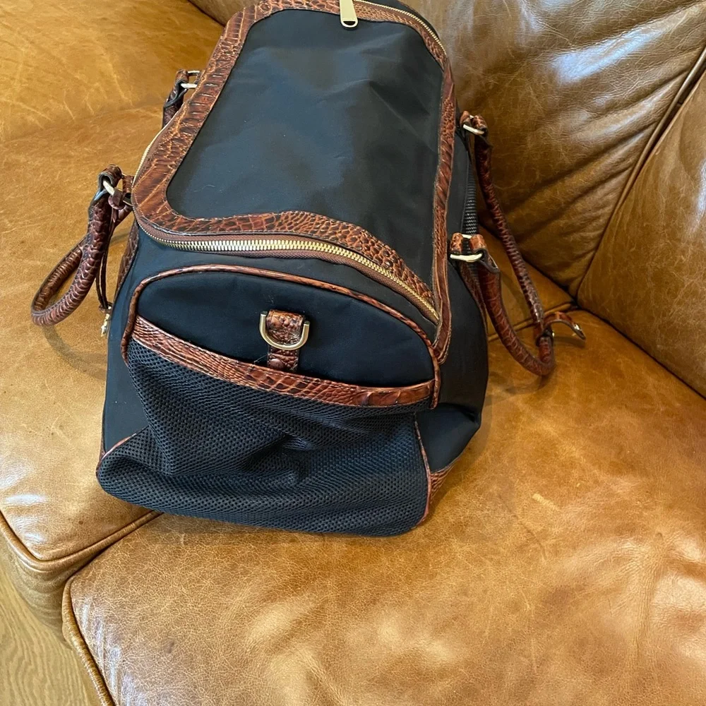 Elegant Black and Brown BRAHMIN Dog Carrier